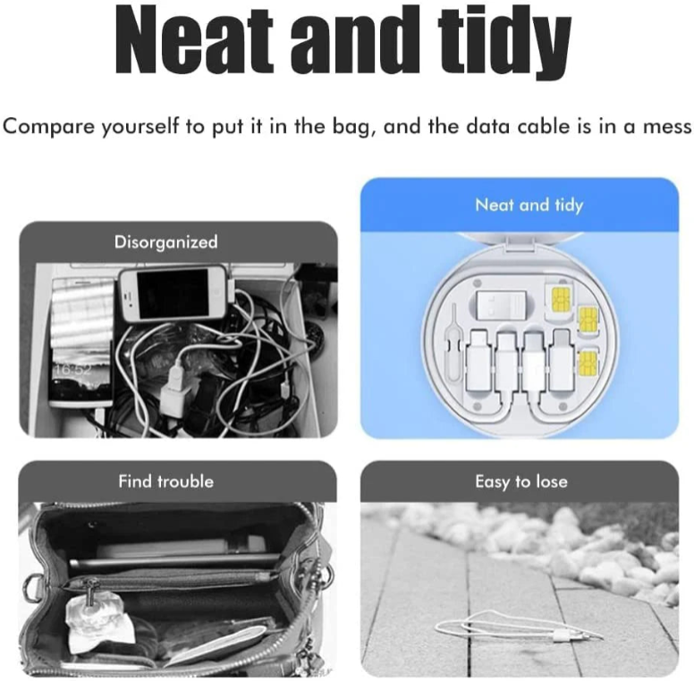 Data Cable Set Storage Box - Mobile Phone Holder