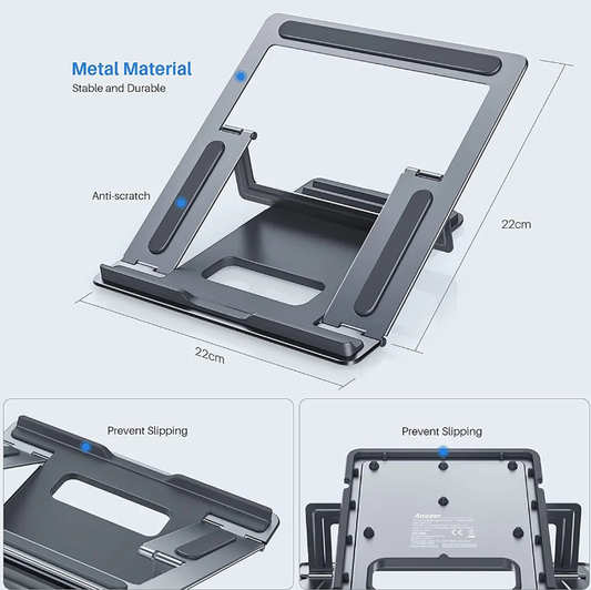 Slim Aluminum Alloy & Metal Foldable Laptop & Tablet Stand